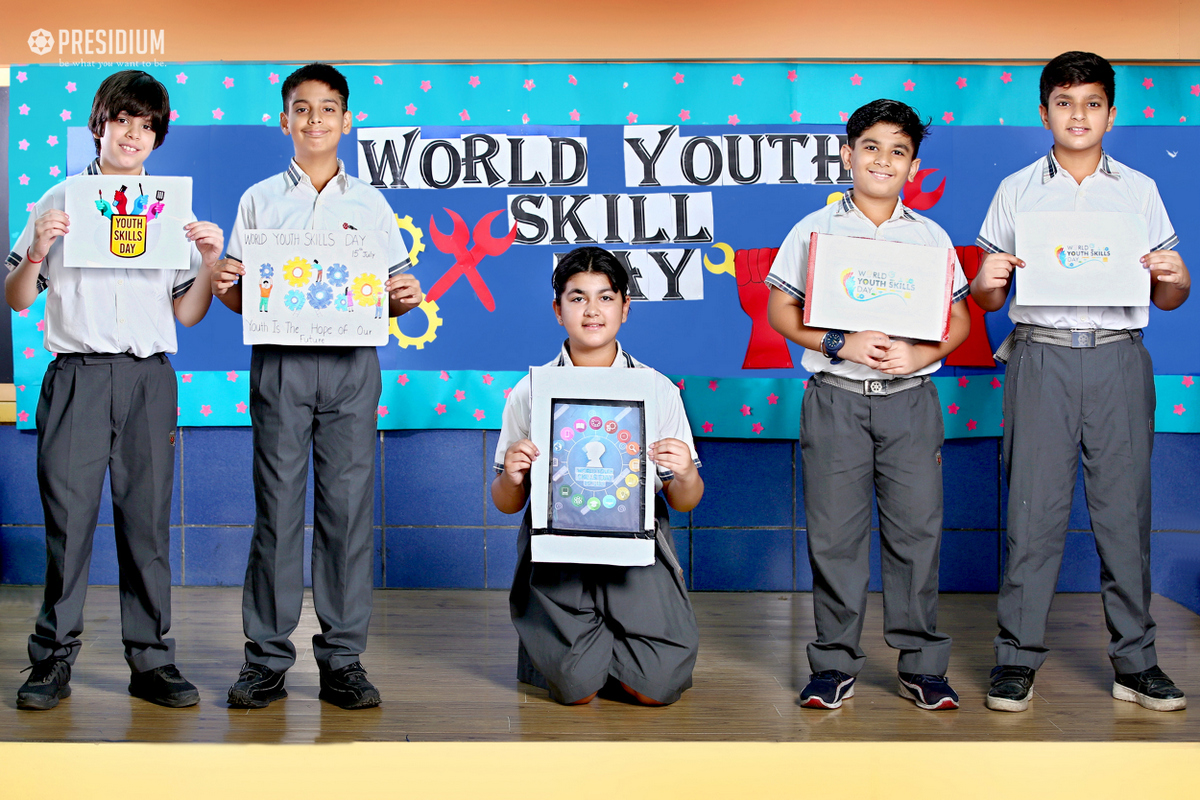 Presidium Punjabi Bagh, STUDENTS MARK WORLD YOUTH SKILLS DAY WITH A SPECIAL ASSEMBLY