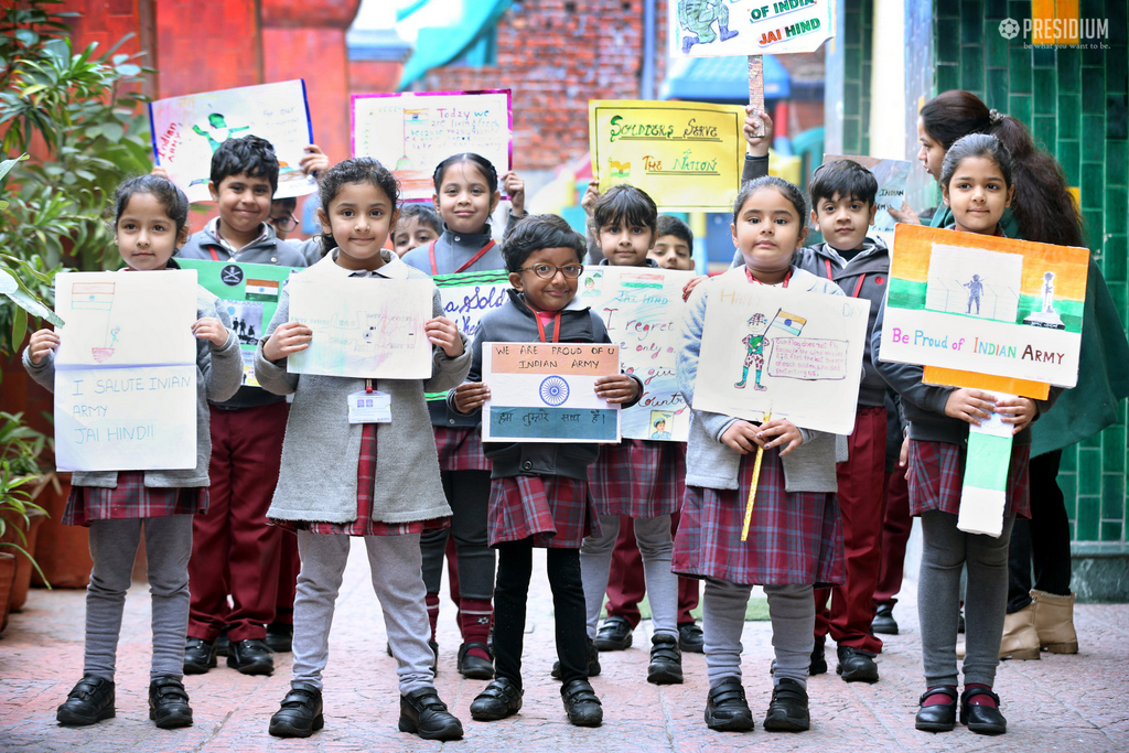 Presidium Vivek Vihar, ARMY DAY: STUDENTS PAY TRIBUTE TO FEARLESS SOLDIERS 