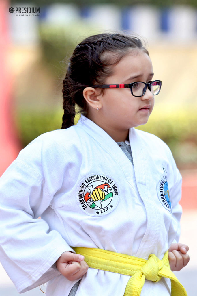 Presidium Dwarka-6, PRESIDIANS SHOWCASE THEIR TECHNIQUE AT TAEKWONDO BELT TEST EVENT!