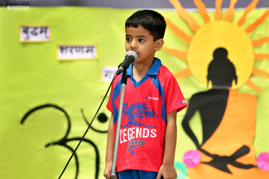 Presidium Dwarka-6, STUDENTS SPREAD TEACHINGS OF LORD BUDDHA ON BUDDHA PURNIMA