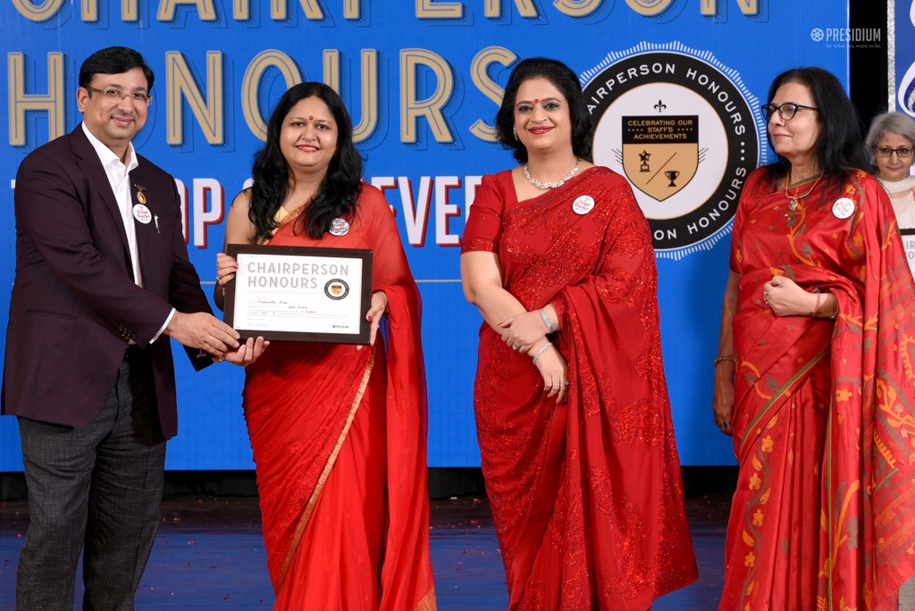 Presidium Gurgaon-57, MRS. SUDHA GUPTA MA’AM  ACKNOWLEDGES TEACHERS  AT CHAIRPERSON HONOURS