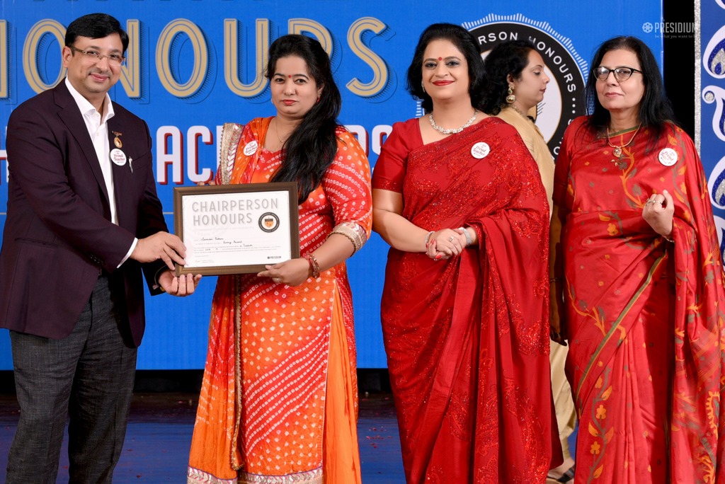 Presidium Gurgaon-57, MRS. SUDHA GUPTA MA’AM  ACKNOWLEDGES TEACHERS  AT CHAIRPERSON HONOURS