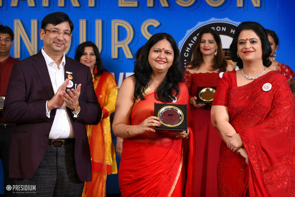 Presidium Gurgaon-57, MRS. SUDHA GUPTA MA’AM  ACKNOWLEDGES TEACHERS  AT CHAIRPERSON HONOURS