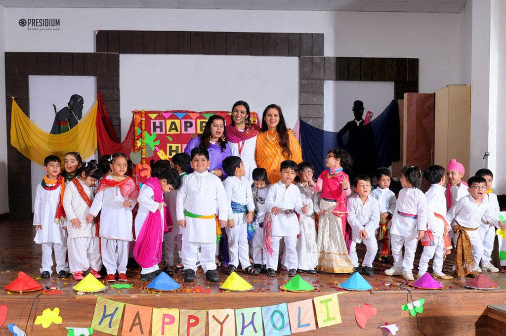 Presidium Indirapuram, SPECIAL ASSEMBLY ON HOLI AMALGAMATES ENTERTAINMENT & INFORMATION