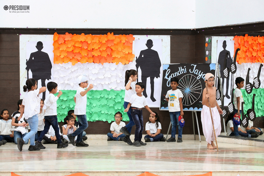 Presidium Indirapuram, YOUNG PRESIDIANS SALUTE 'BAPU' ON THE OCCASION OF GANDHI JAYANTI