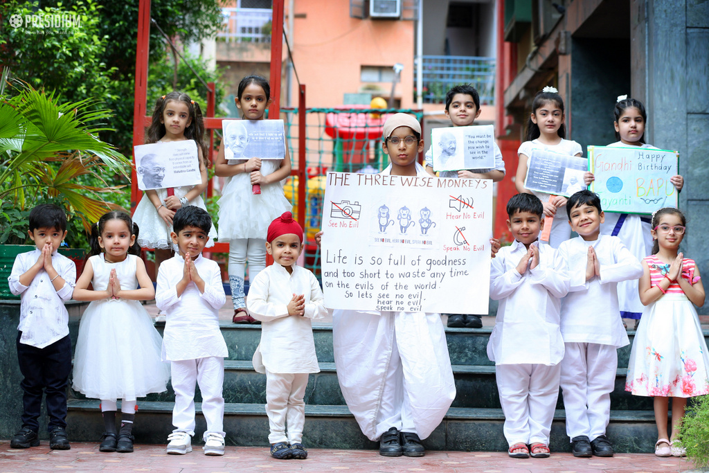 Presidium Pitampura, PRESIDIANS SALUTE 'BAPU' BY SPREADING HIS MESSAGE OF NON-VIOLENCE