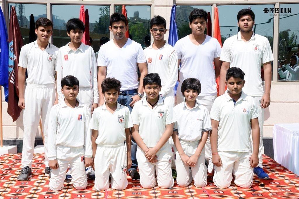 Presidium Gurgaon-57, GAMBHIR INAUGURATES CRICKET COACHING AT PRESIDIUM, GURGAON