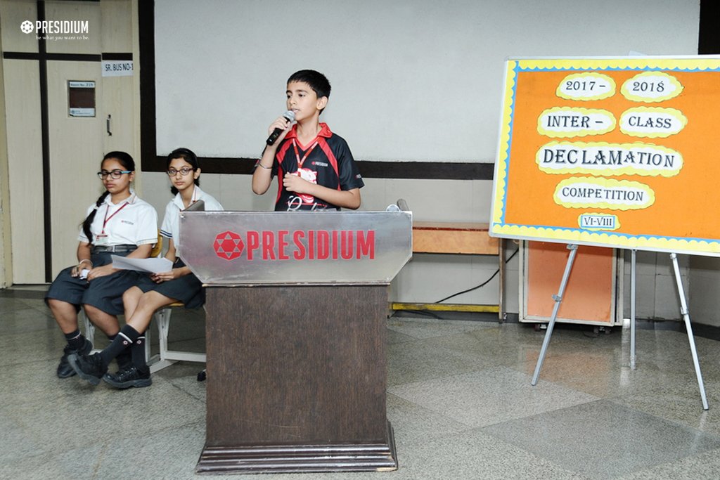 Presidium Indirapuram, PRESIDIANS’ GREAT DISPLAY OF ORATORY SKILLS AT DECLAMATION