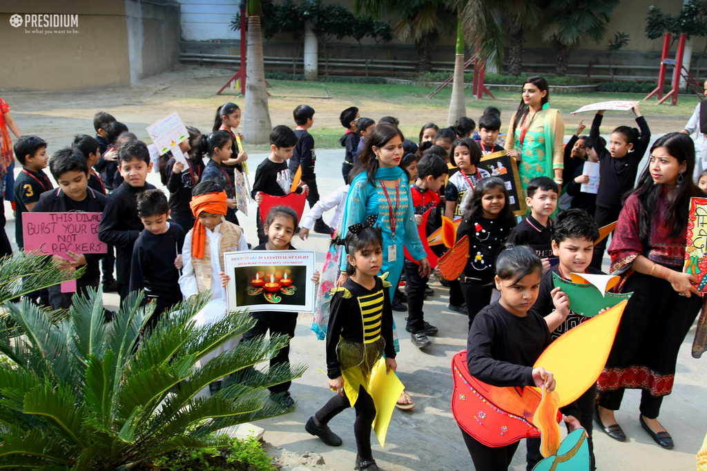 Presidium Indirapuram, PRESIDIANS SPREAD AWARENESS WITH 'SAY NO TO CRACKERS' RALLY