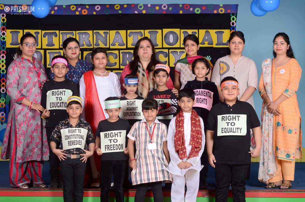 Presidium Vivek Vihar, STUDENTS SPREAD A STRONG MESSAGE ON INTERNATIONAL DEMOCRACY DAY