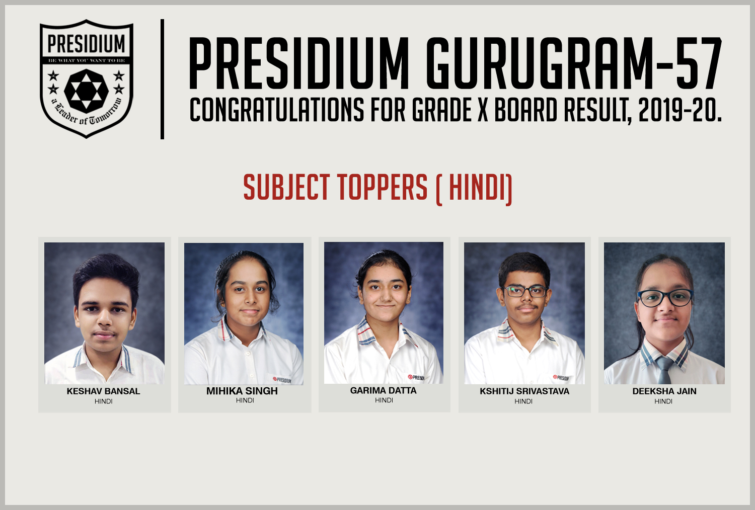 Presidium Gurgaon-57, CBSE GRADE X RESULTS(2019-20): PRESIDIANS ACE WITH PERFECT SCORES