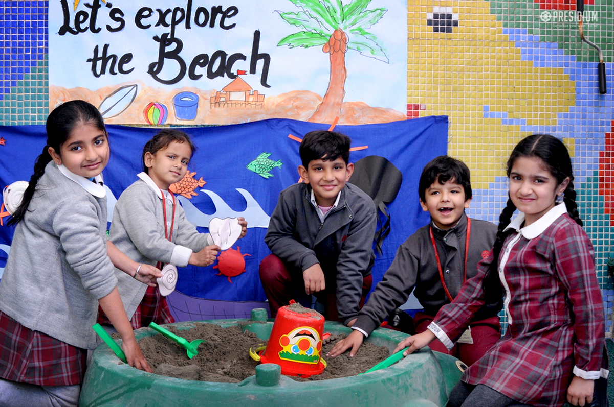 Presidium Dwarka-6, INTRODUCING THE THEME OF SEA WITH A MAKE BELIEF BEACH ACTIVITY