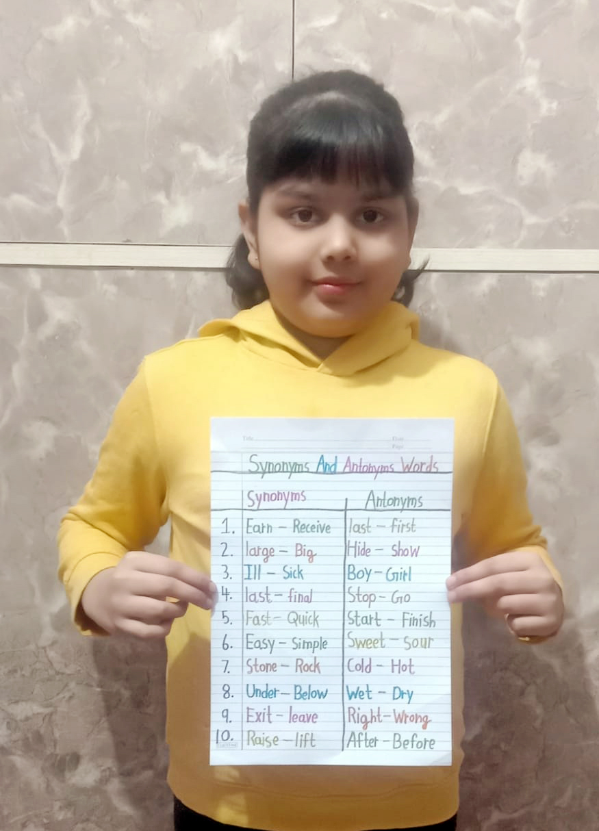 Presidium Dwarka-6, STUDENTS ENRICH THEIR VOCABULARY WITH ANTONYMS-SYNONYMS