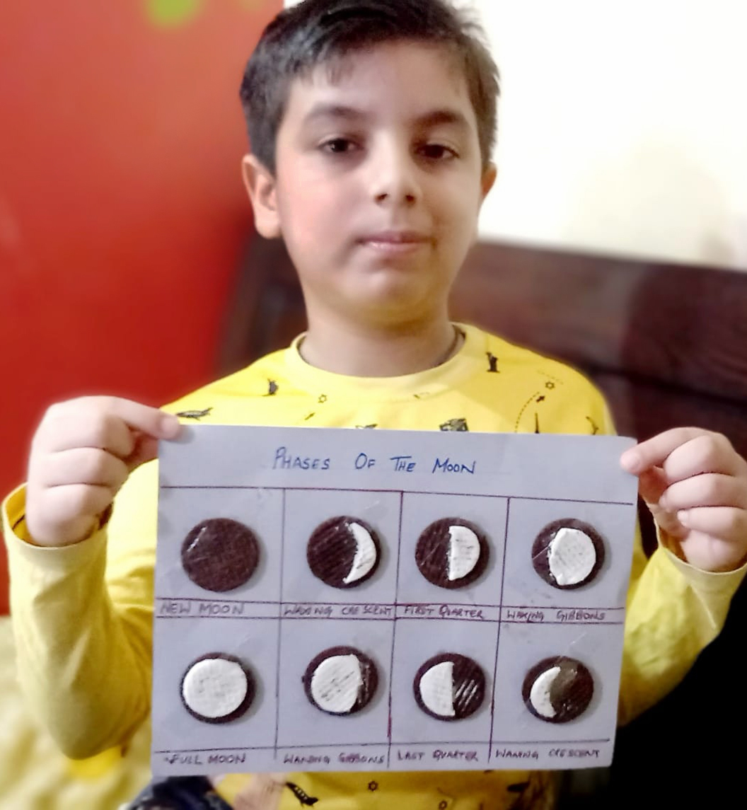 Presidium Dwarka-6, STUDENTS LEARN THE CAUSE OF DIFFERENT PHASES OF MOON