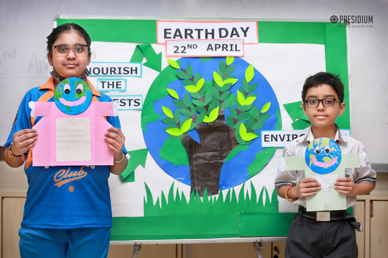 Presidium Indirapuram, PRESIDIANS CELEBRATE EARTH DAY WITH A PLEDGE TO SAVE ENVIRONMENT! 