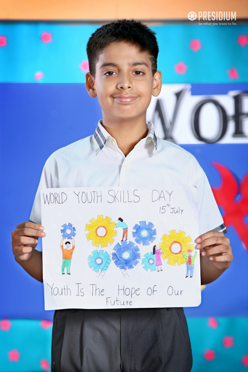 Presidium Punjabi Bagh, STUDENTS MARK WORLD YOUTH SKILLS DAY WITH A SPECIAL ASSEMBLY