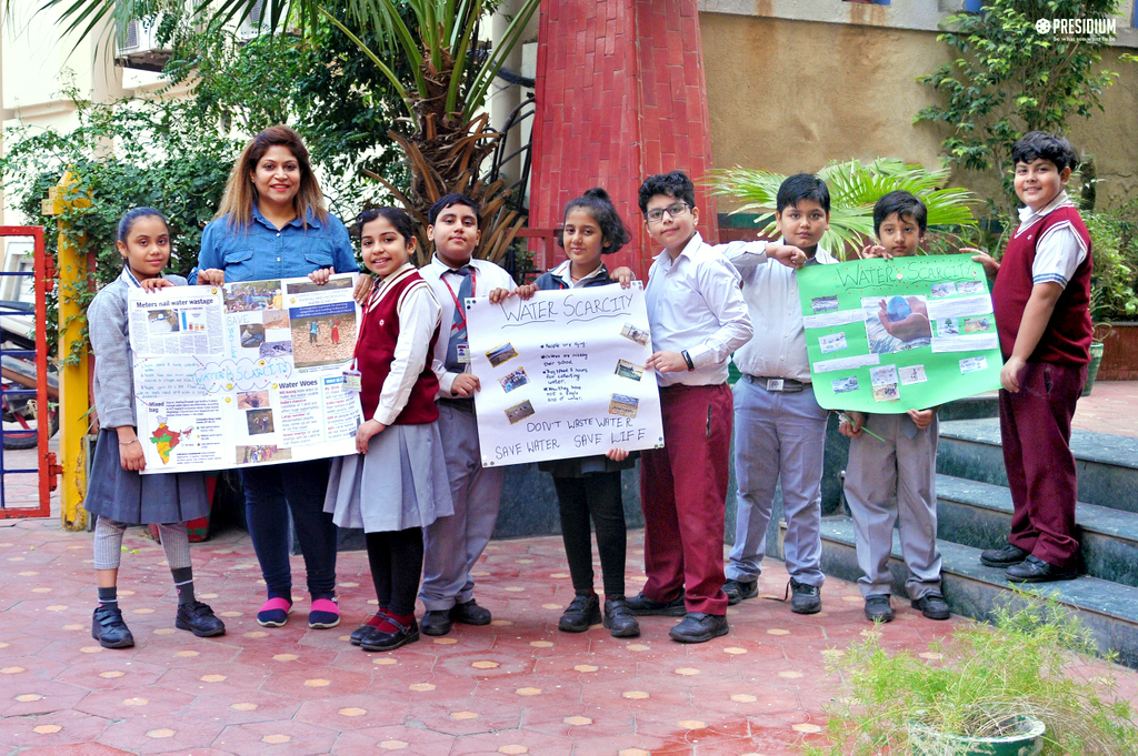 Presidium Pitampura, SCHOOL CONDUCTS COLLAGE MAKING ACTIVITY ON WATER SCARCITY ISSUE