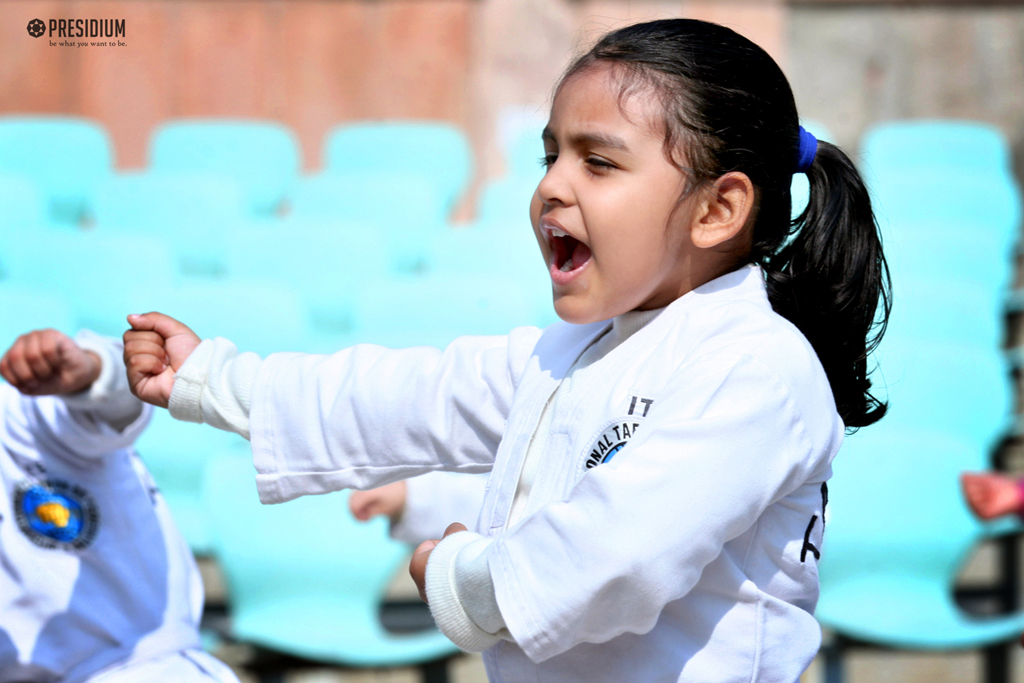 Presidium Dwarka-6, PRESIDIANS SHOWCASE THEIR TECHNIQUE AT TAEKWONDO BELT TEST EVENT!