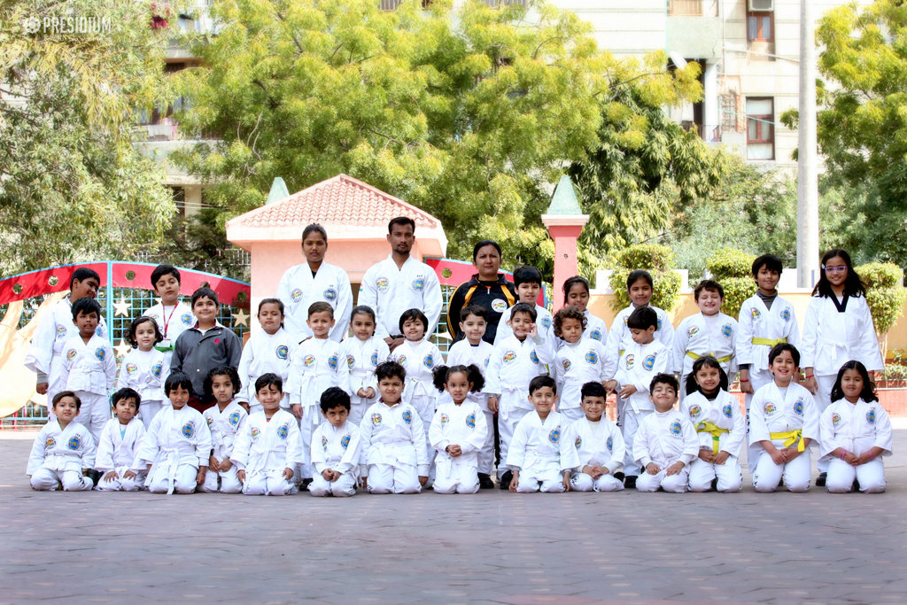 Presidium Dwarka-6, PRESIDIANS SHOWCASE THEIR TECHNIQUE AT TAEKWONDO BELT TEST EVENT!