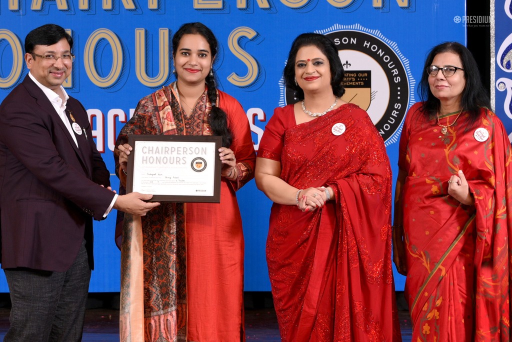 Presidium Gurgaon-57, MRS. SUDHA GUPTA MA’AM  ACKNOWLEDGES TEACHERS  AT CHAIRPERSON HONOURS