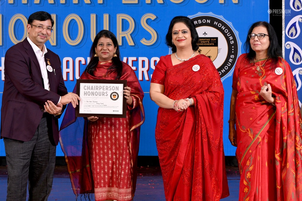 Presidium Gurgaon-57, MRS. SUDHA GUPTA MA’AM  ACKNOWLEDGES TEACHERS  AT CHAIRPERSON HONOURS