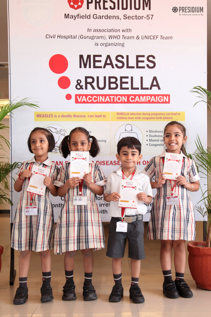 Presidium Gurgaon-57, PRESIDIUM ORGANIZES MR VACCINATION CAMP FOR STUDENTS