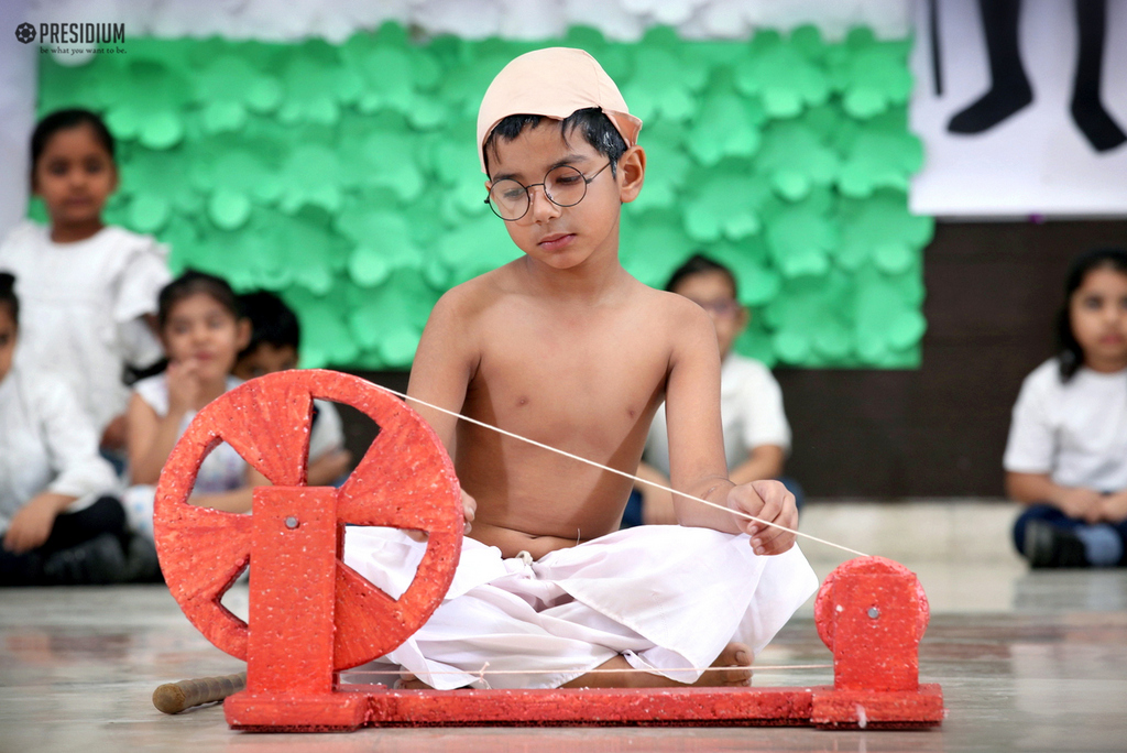 Presidium Indirapuram, YOUNG PRESIDIANS SALUTE 'BAPU' ON THE OCCASION OF GANDHI JAYANTI