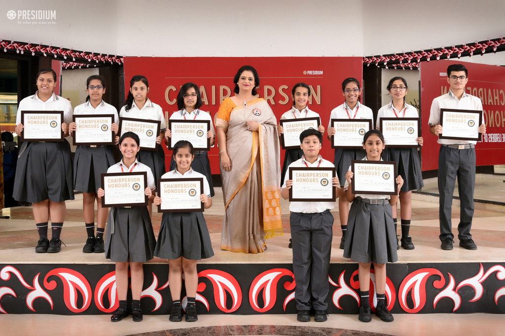 Presidium Indirapuram, SUDHA MA'AM HONOURS THE YOUNG ACHIEVERS OF PRESIDIUM INDIRAPURAM