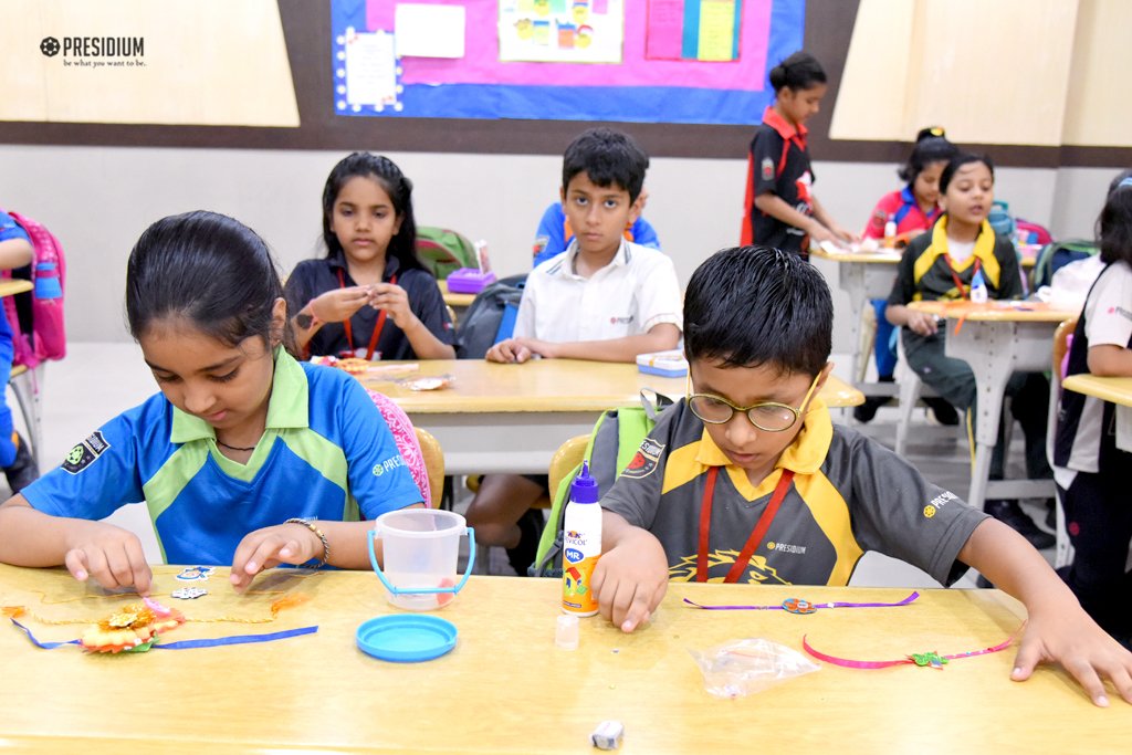 Presidium Gurgaon-57, RAKHI MAKING ACTIVITY TRIGGERS CREATIVITY IN OUR BUDDING ARTISTS