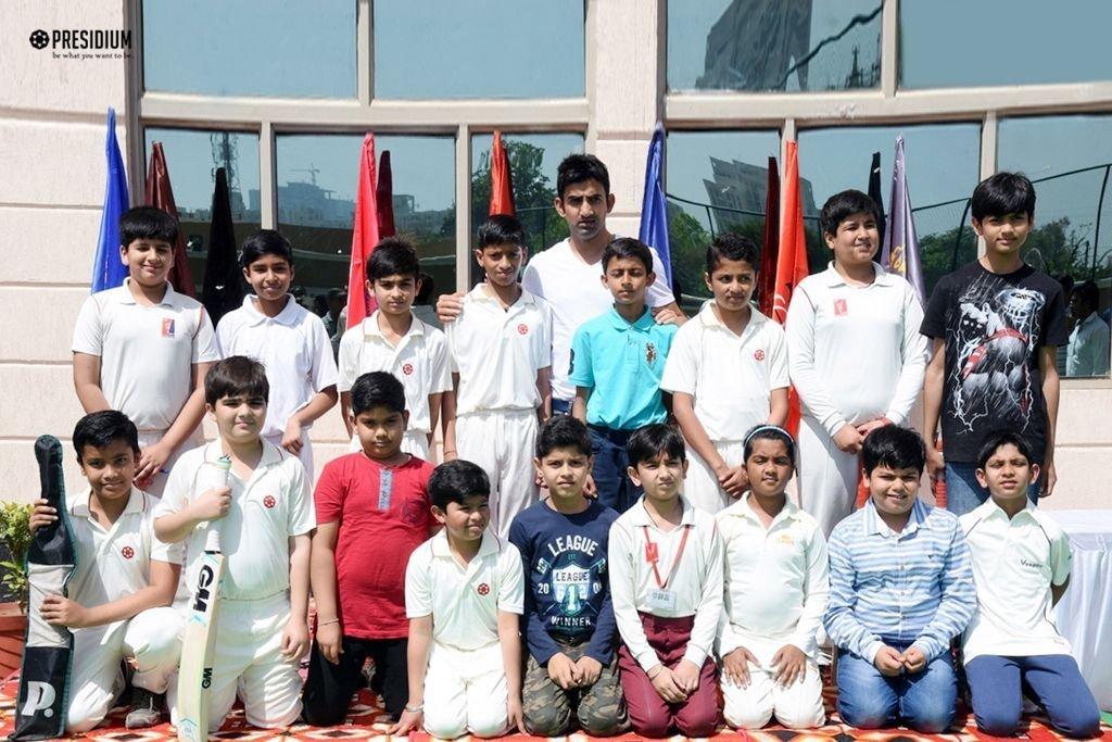 Presidium Gurgaon-57, GAMBHIR INAUGURATES CRICKET COACHING AT PRESIDIUM, GURGAON