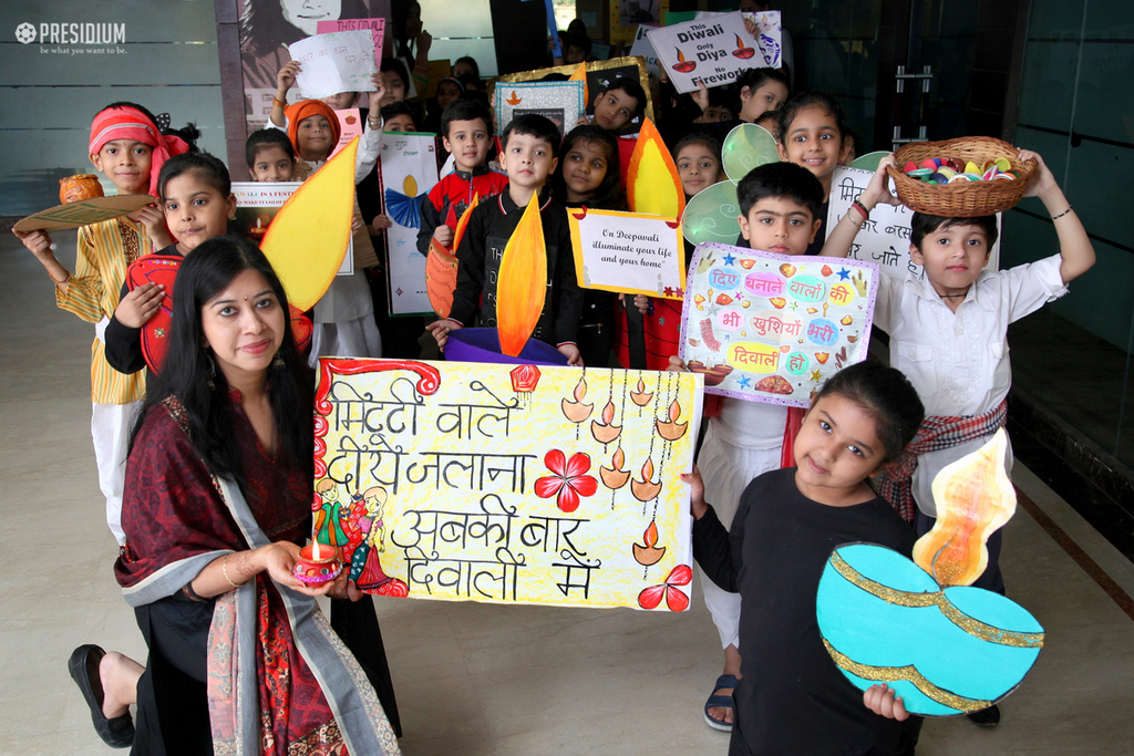 Presidium Indirapuram, PRESIDIANS SPREAD AWARENESS WITH 'SAY NO TO CRACKERS' RALLY