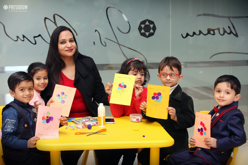 Presidium Rajnagar, LITTLE PRESIDIANS POUR THEIR HEARTS OUT ON NEW YEAR 2018 CARDS