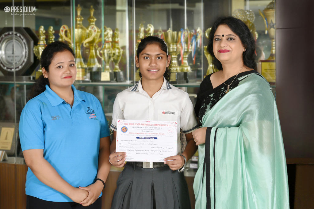 Presidium Indirapuram, PRESIDIANS SHINE AT 58TH DELHI GYMNASTICS CHAMPIONSHIP 