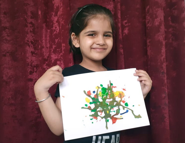 Presidium Gurgaon-57, STUDENTS EXHIBIT THEIR SKILLS WHILE THE BLOW PAINTING ACTIVITY