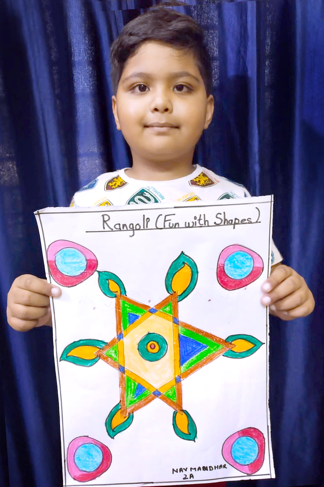 Presidium Punjabi Bagh, STUDENTS CREATE DIFFERENT GEOMETRICAL DESIGNS WITH RANGOLI 