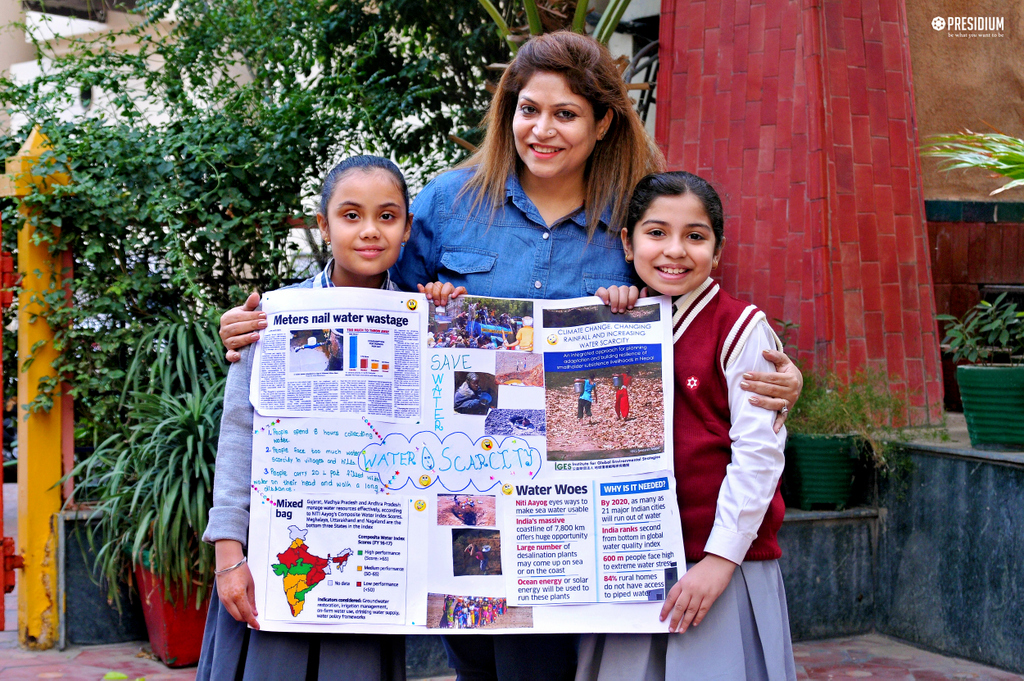 Presidium Pitampura, SCHOOL CONDUCTS COLLAGE MAKING ACTIVITY ON WATER SCARCITY ISSUE