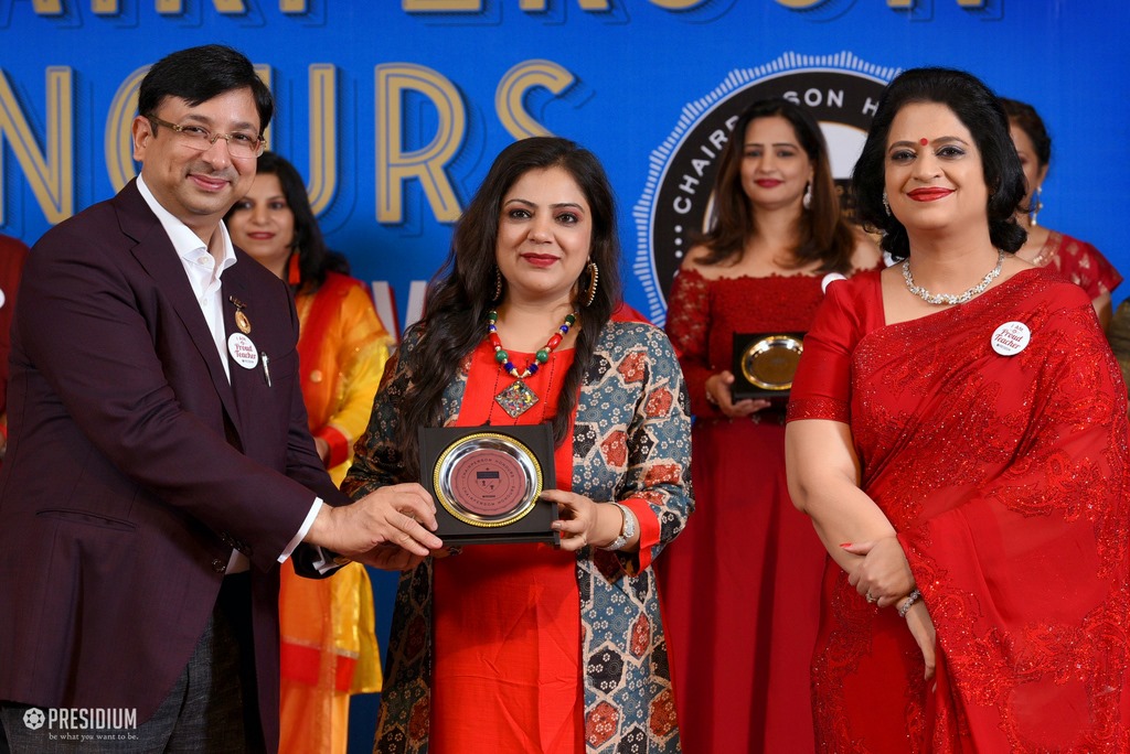 Presidium Gurgaon-57, MRS. SUDHA GUPTA MA’AM  ACKNOWLEDGES TEACHERS  AT CHAIRPERSON HONOURS