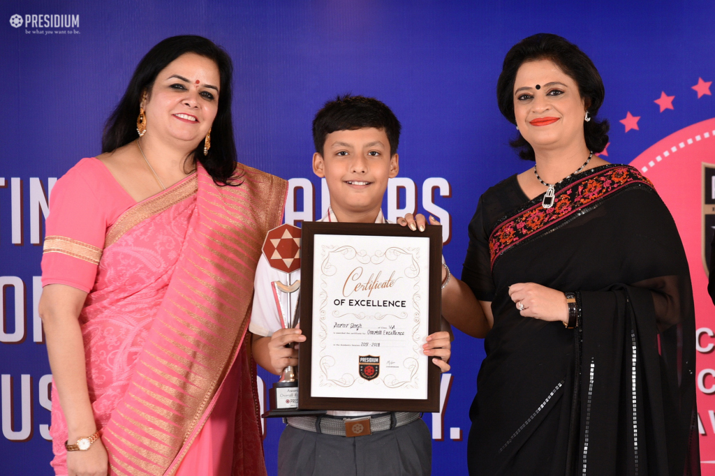 Presidium Gurgaon-57, YOUNG ACHIEVERS HONOURED AT ACADEMIC EXCELLENCE AWARDS 2018