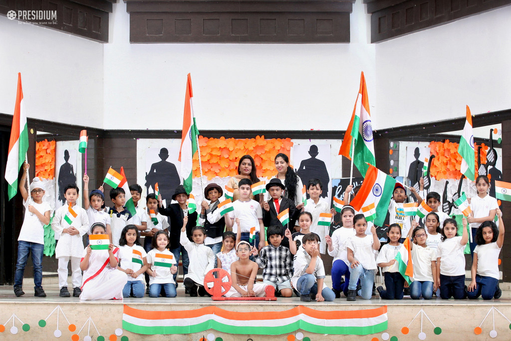 Presidium Indirapuram, YOUNG PRESIDIANS SALUTE 'BAPU' ON THE OCCASION OF GANDHI JAYANTI