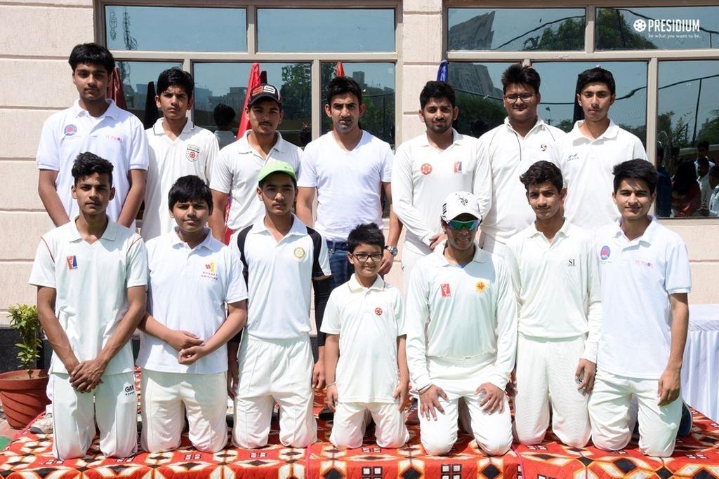 Presidium Gurgaon-57, GAMBHIR INAUGURATES CRICKET COACHING AT PRESIDIUM, GURGAON