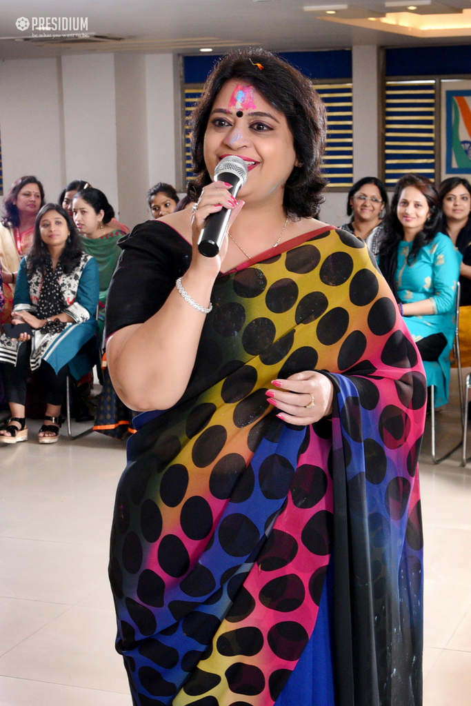 Presidium Gurgaon-57, A COLOURFUL HOLI CELEBRATION WITH MRS. SUDHA GUPTA