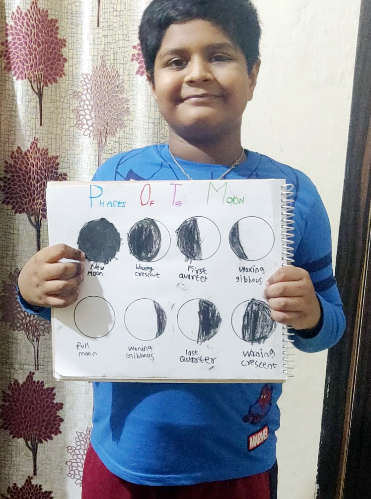 Presidium Dwarka-6, STUDENTS LEARN THE CAUSE OF DIFFERENT PHASES OF MOON