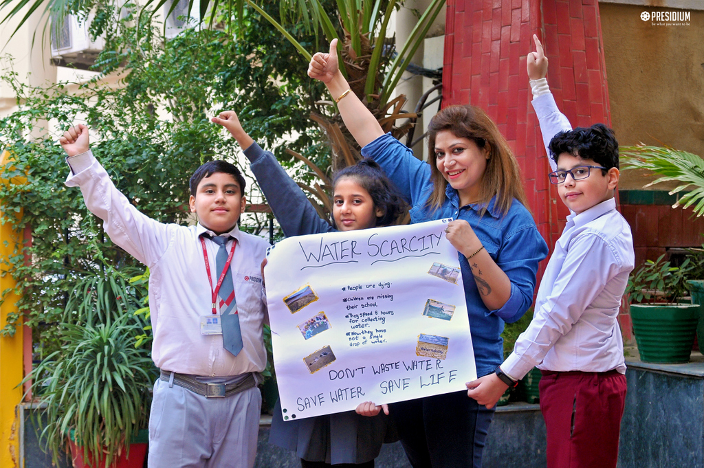 Presidium Pitampura, SCHOOL CONDUCTS COLLAGE MAKING ACTIVITY ON WATER SCARCITY ISSUE