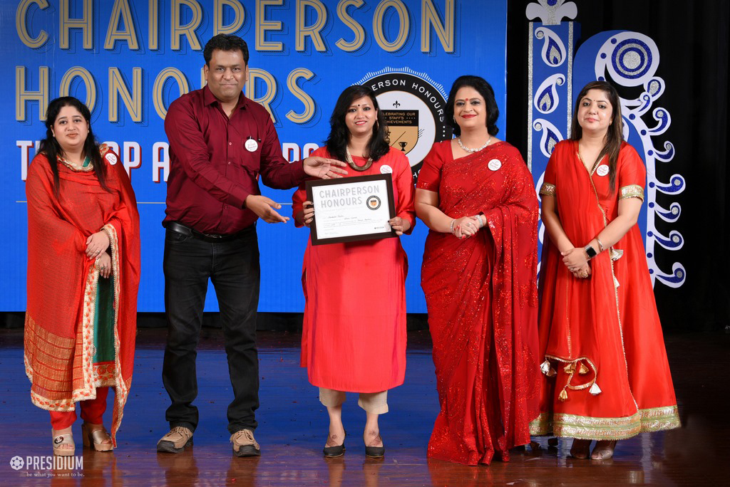 Presidium Dwarka-6, MRS.SUDHA GUPTA REWARDS TEACHERS AT CHAIRPERSON HONOURS