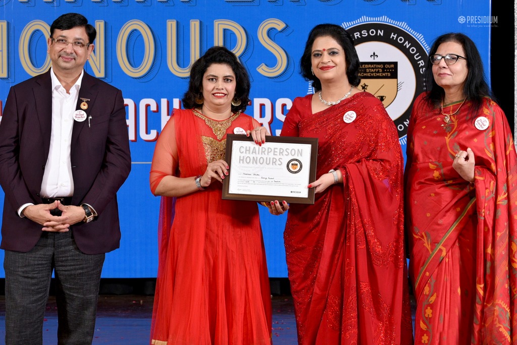 Presidium Gurgaon-57, MRS. SUDHA GUPTA MA’AM  ACKNOWLEDGES TEACHERS  AT CHAIRPERSON HONOURS