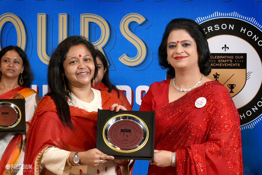 Presidium Gurgaon-57, MRS. SUDHA GUPTA MA’AM  ACKNOWLEDGES TEACHERS  AT CHAIRPERSON HONOURS