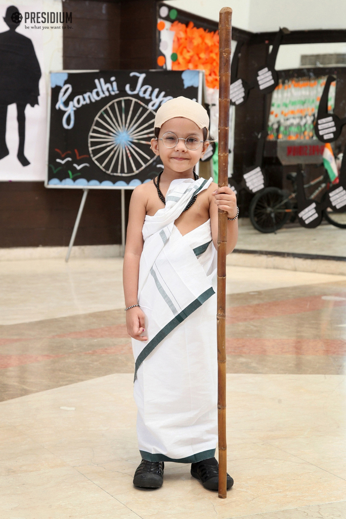 Presidium Indirapuram, YOUNG PRESIDIANS SALUTE 'BAPU' ON THE OCCASION OF GANDHI JAYANTI