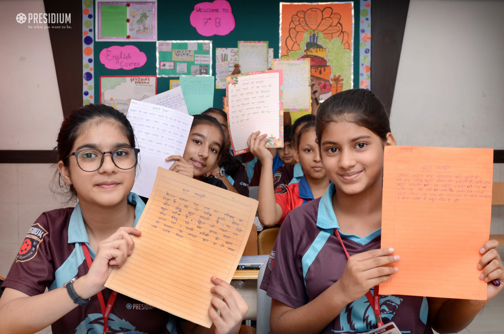 Presidium Rajnagar, STUDENTS WRITE STORIES IN A HINDI SUBJECT ACTIVITY