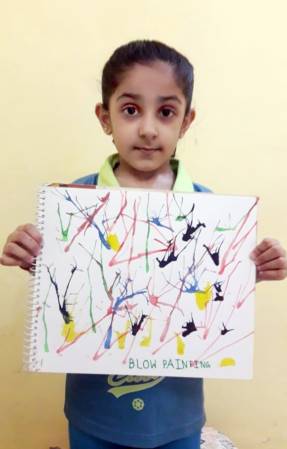 Presidium Gurgaon-57, STUDENTS EXHIBIT THEIR SKILLS WHILE THE BLOW PAINTING ACTIVITY