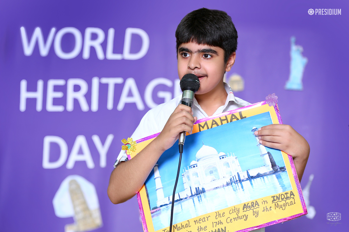 Presidium Pitampura, STUDENTS OBSERVE WORLD HERITAGE DAY WITH SPECIAL ASSEMBLY 